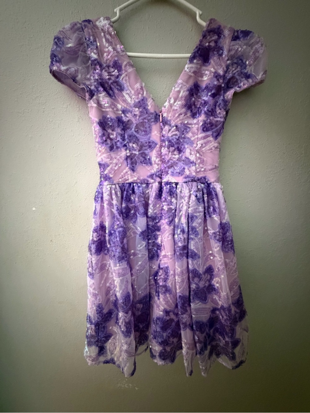 Dress the Population Lavender and Purple Floral Sequin Dress XS Homecoming - Picture 4 of 6